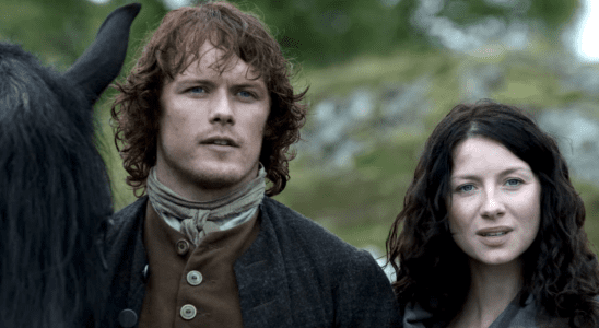 sam heughan and caitriona balfe on outlander season 1