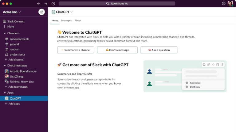 Slack est la dernière application à intégrer ChatGPT