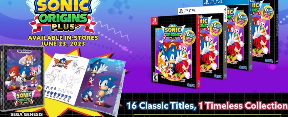 Sonic Origins Plus release date trailer 12 Game Gear games playable Amy Rose Knuckles Sonic CD - Tails Skypatrol, Tails Adventures, Sonic the Hedgehog, Sonic the Hedgehog 2, Sonic Triple Trouble, Sonic Spinball, Dr. Robotnik's Mean Bean Machine, Sonic Blast, Sonic Drift, Sonic Drift 2, Sonic Labyrinth, and Sonic Chaos