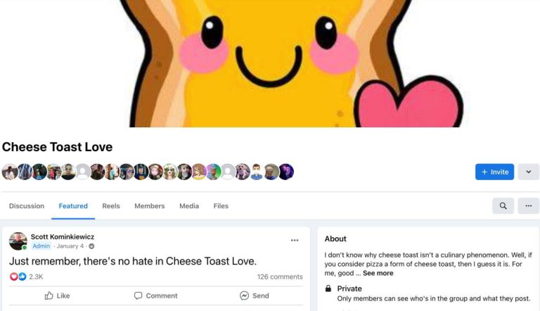 Un groupe de retraités pour les amateurs de toasts au fromage est un aperçu sérieux de Weird Facebook