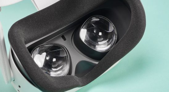 Meta Quest 2 headset lenses up-close