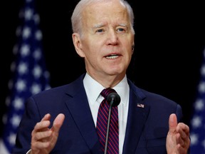 Le président américain Joe Biden lors d'une conférence de presse à Ottawa.