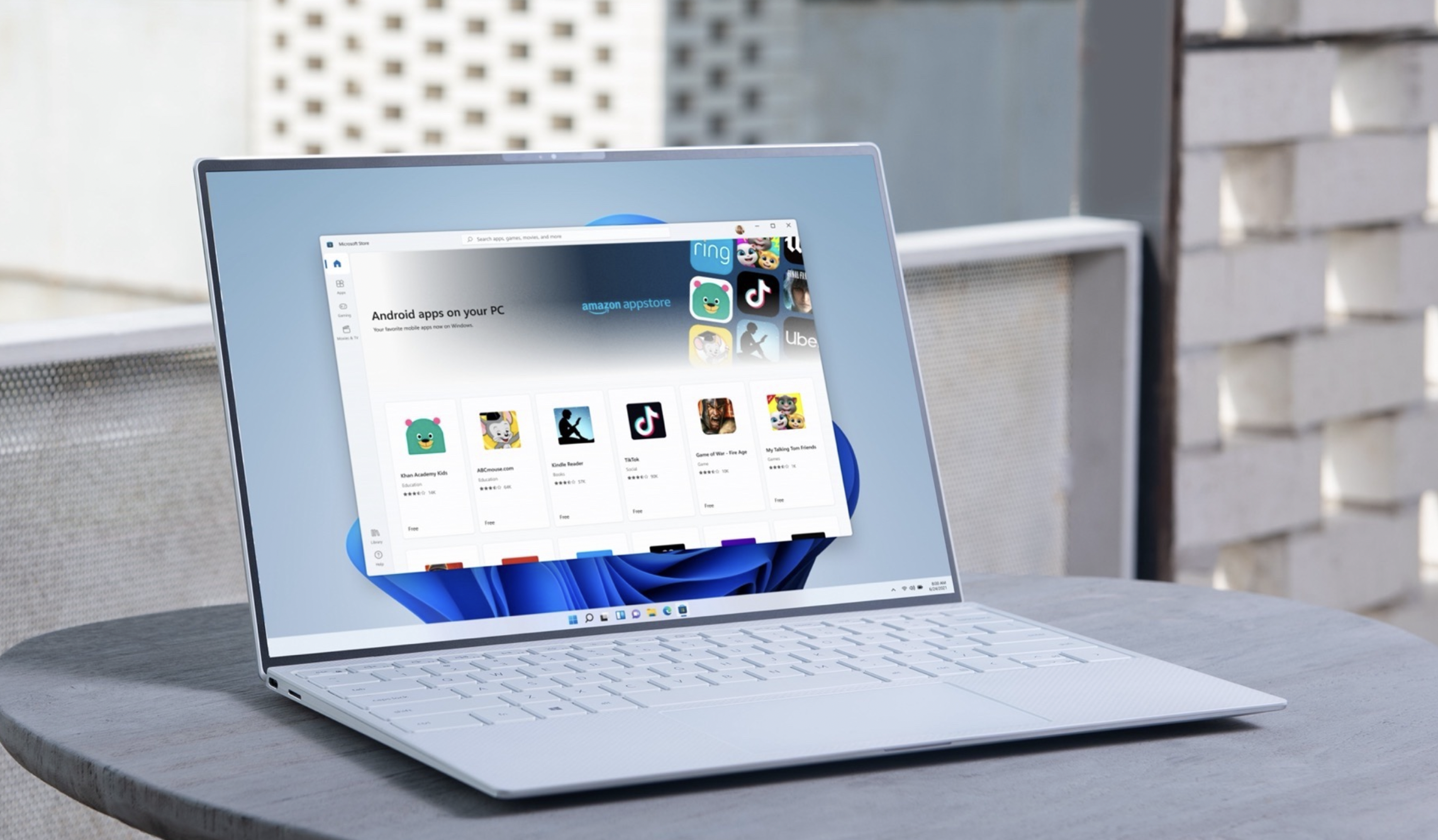 une image d'applications Android sur un ordinateur portable Windows 11