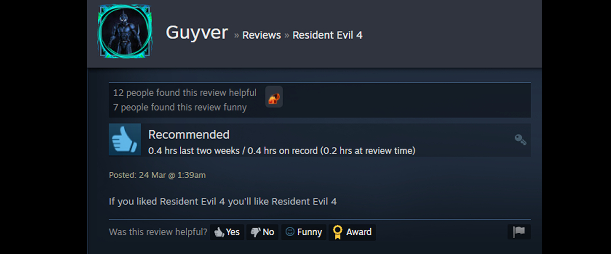 Meilleures critiques Steam du remake de Resident Evil 4 2023