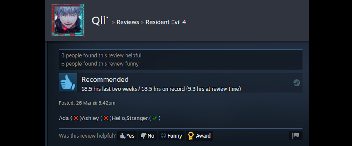 Meilleures critiques Steam du remake de Resident Evil 4 2023