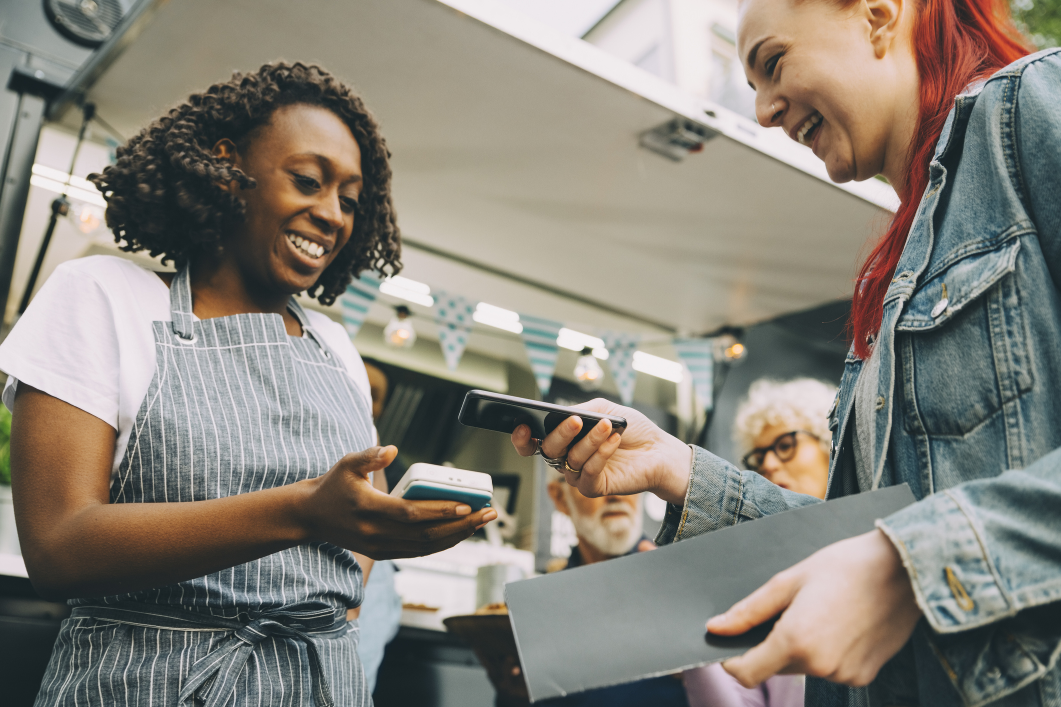 Échange de paiement de food truck