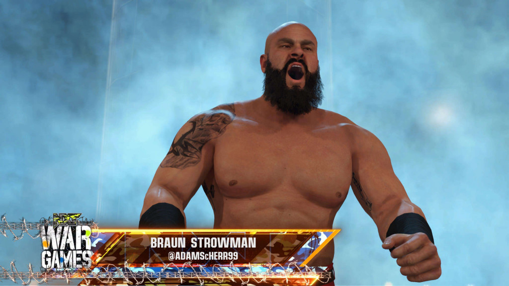 Image montrant l'entrée de Braun Strowman avec son nom sur un graphique WarGames