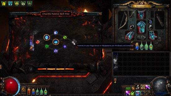 Path of Exile 3.21 Crucible - l'arbre de compétences passif Crucible d'une arme, où plusieurs arbres distincts ont été fusionnés au fil du temps en un méli-mélo de compétences