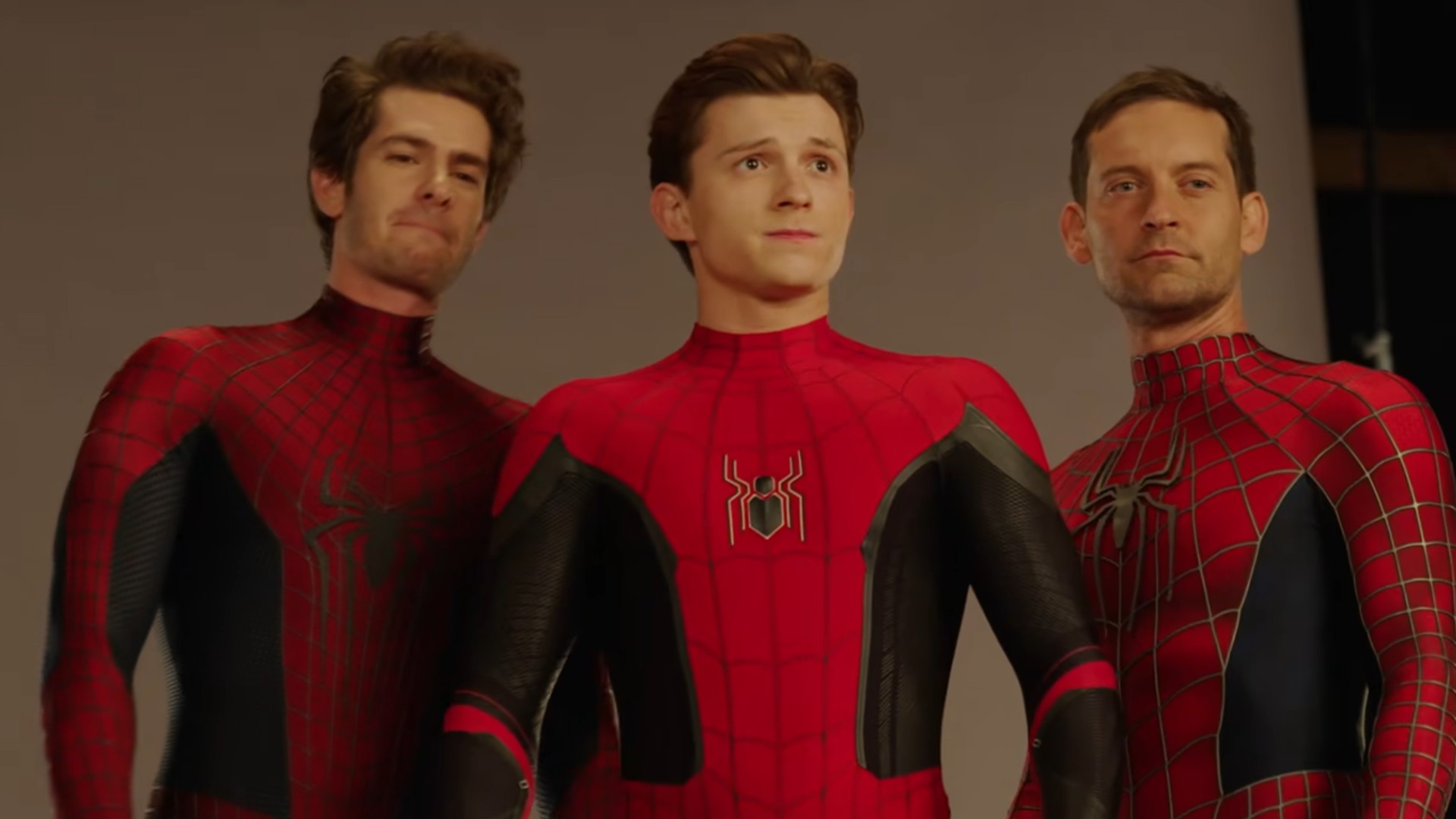 Andrew Garfield, Tobey Maguire et Tom Holland dans Spider-Man No Way Home