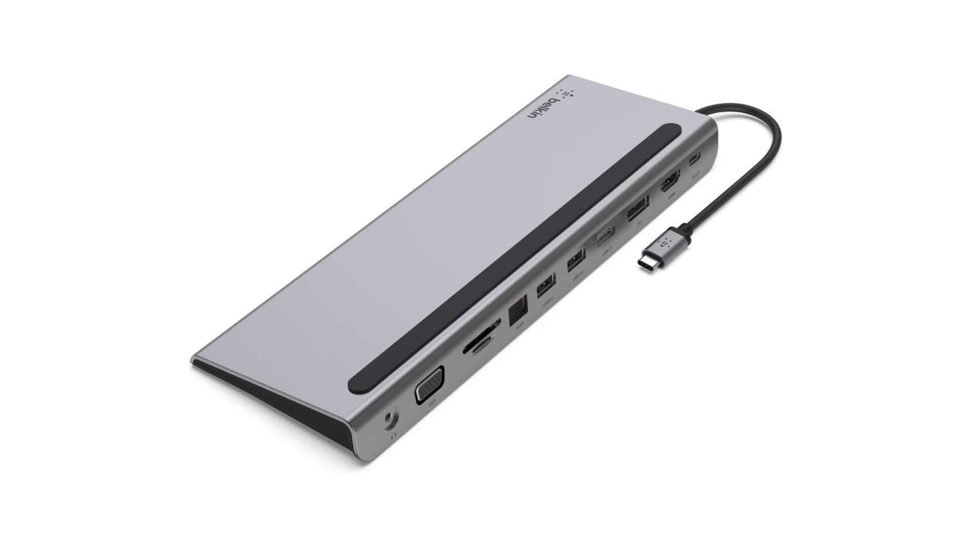 Meilleur dock Steam Deck : hub Belkin USB-C sur fond blanc