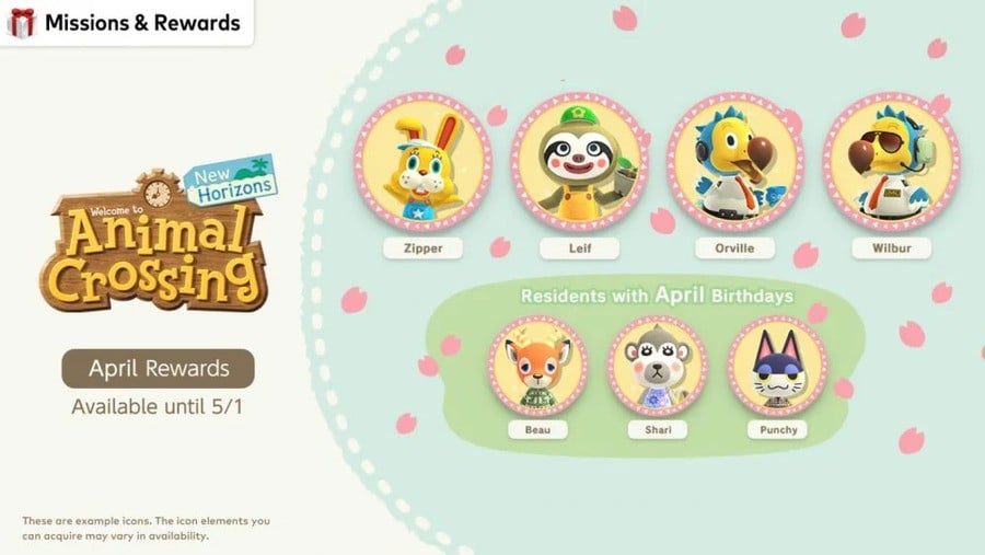 Missions d'avril 2023 d'Animal Crossing