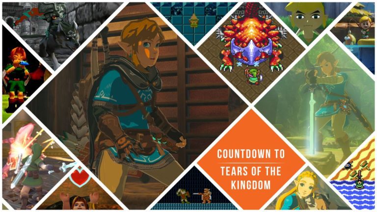 Countdown to The Legend of Zelda tears of the kingdom asset showing multiple games in the Zelda franchise