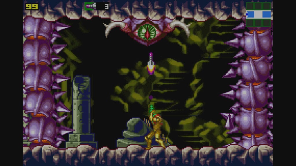 Tournage de Samus dans Metroid : Zero Mission.