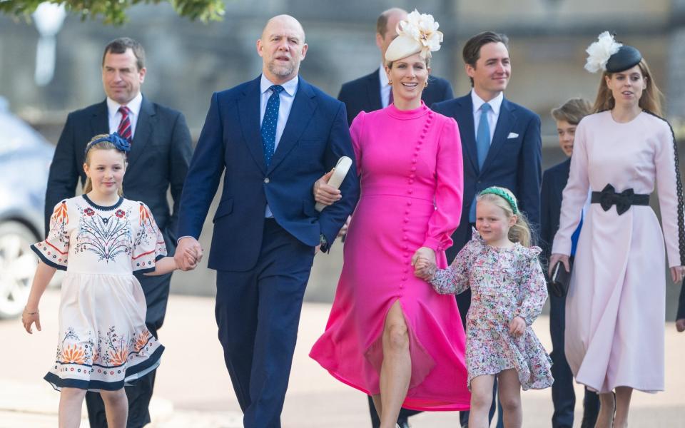 Mia Tindall, Peter Phillips, Mike Tindall, Zara Tindall, Edoardo Mapelli Mozzi, Lena Tindall et la princesse Beatrice - Samir Hussein