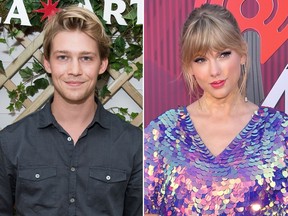 Joe Alywn et Taylor Swift sont vus sur des photos d'archives.