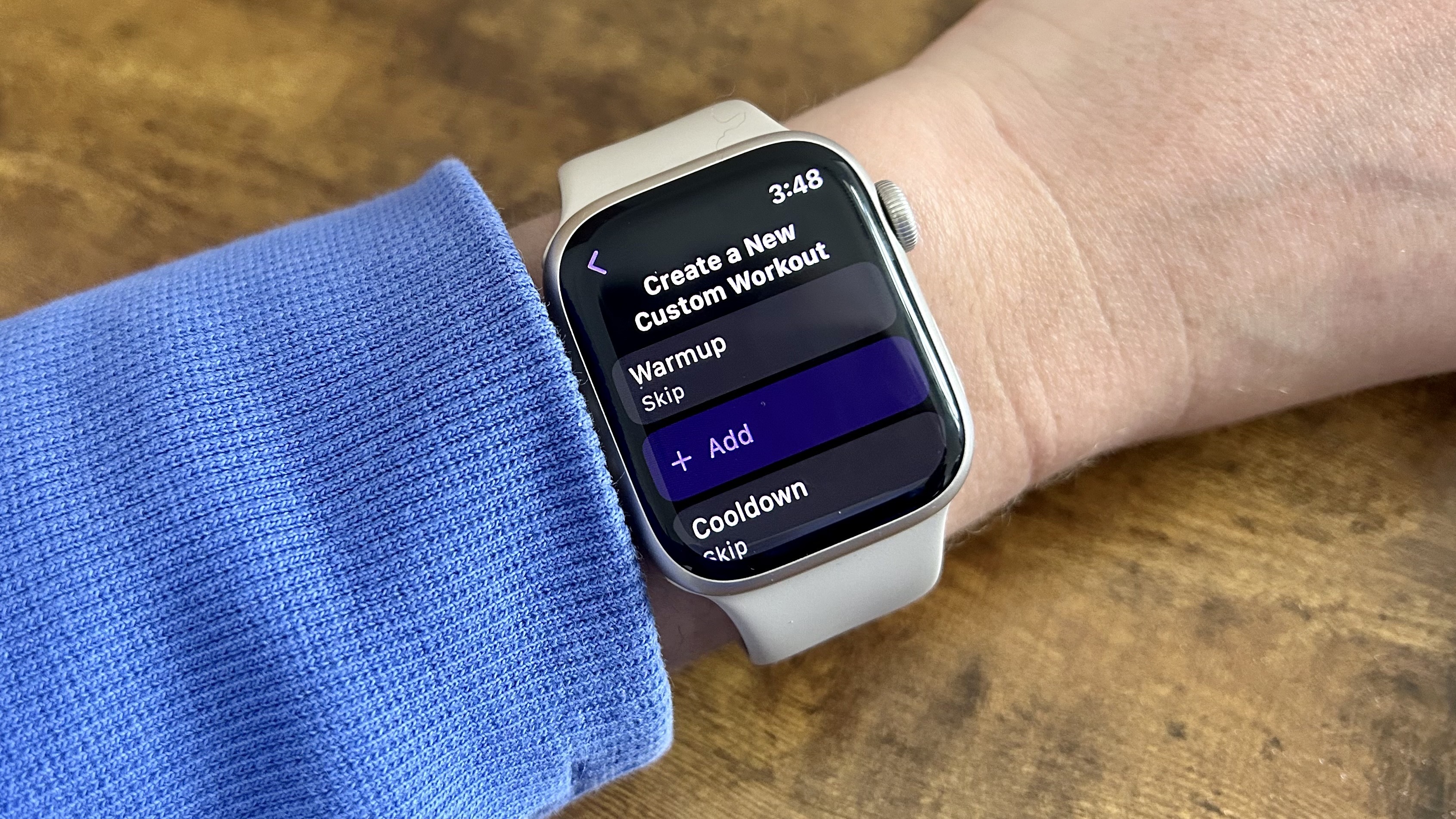 une photo d'entraînements personnalisés sur une Apple Watch