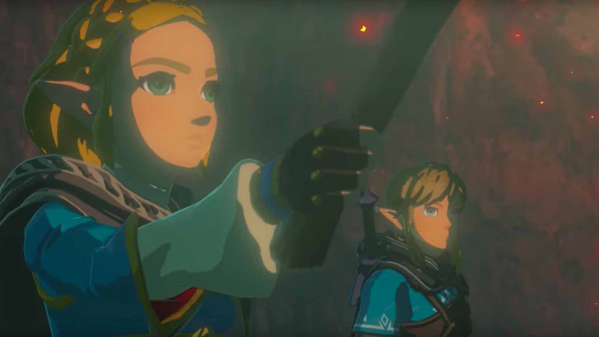 Zelda et Link ont ​​l'air courageux dans The Legend of Zelda: Tears of the Kingdom.