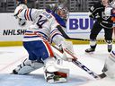 Stuart Skinner, gardien de but des Oilers d'Edmonton.