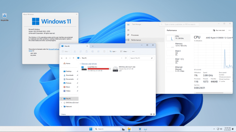 Live11, Windows 11 Live Disk qui s’exécute dans la RAM, disponible en téléchargement