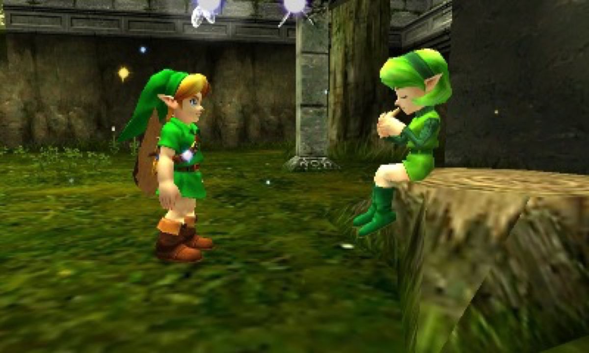 Saria joue son ocarina ion afin d'enseigner à Link 