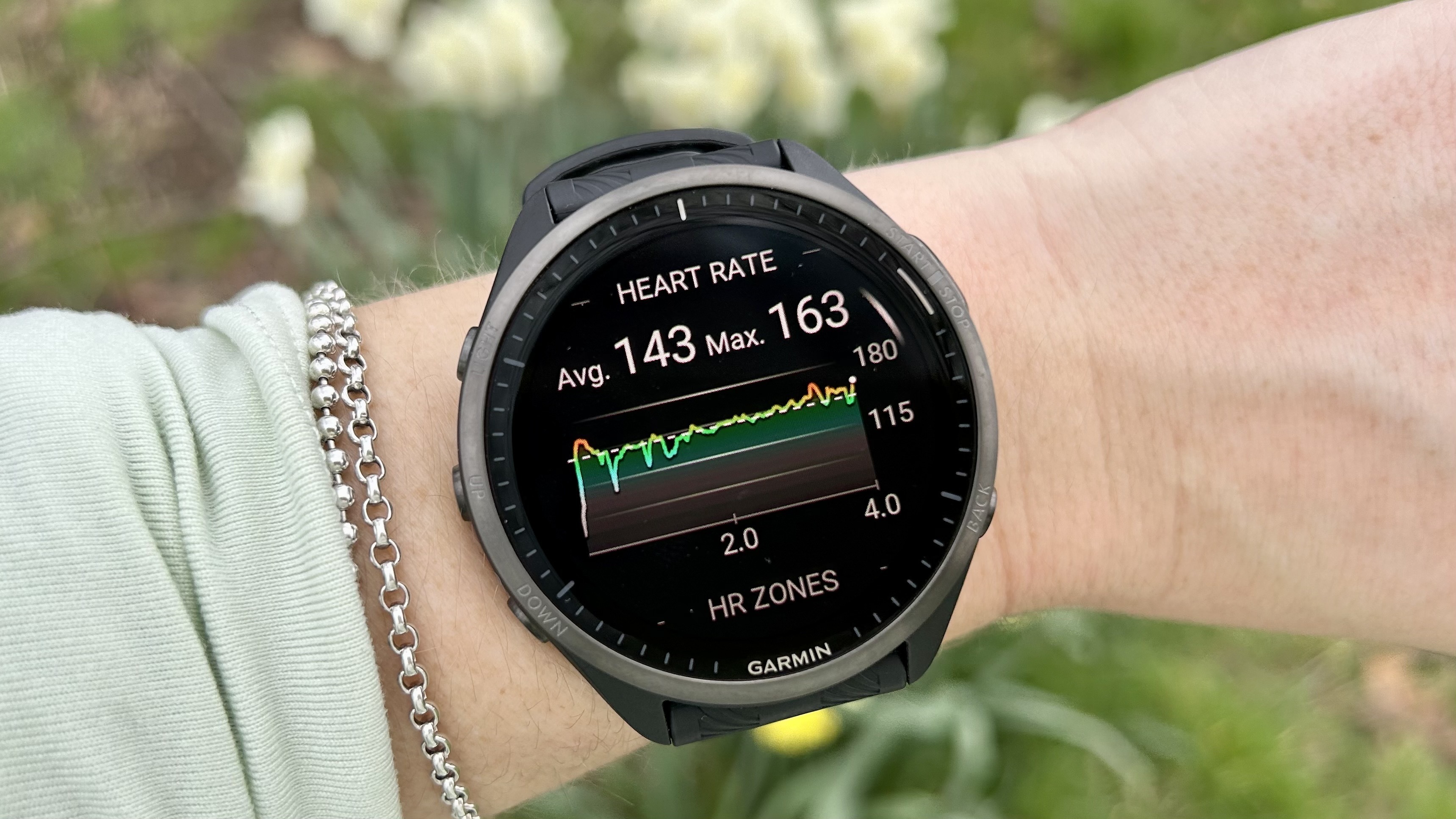 tableau de fréquence cardiaque sur le Garmin Forerunner 965