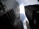 Tours de banque dans le quartier financier de Toronto.