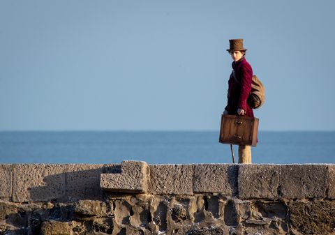 Timothée Chalamet sur le tournage de Wonka