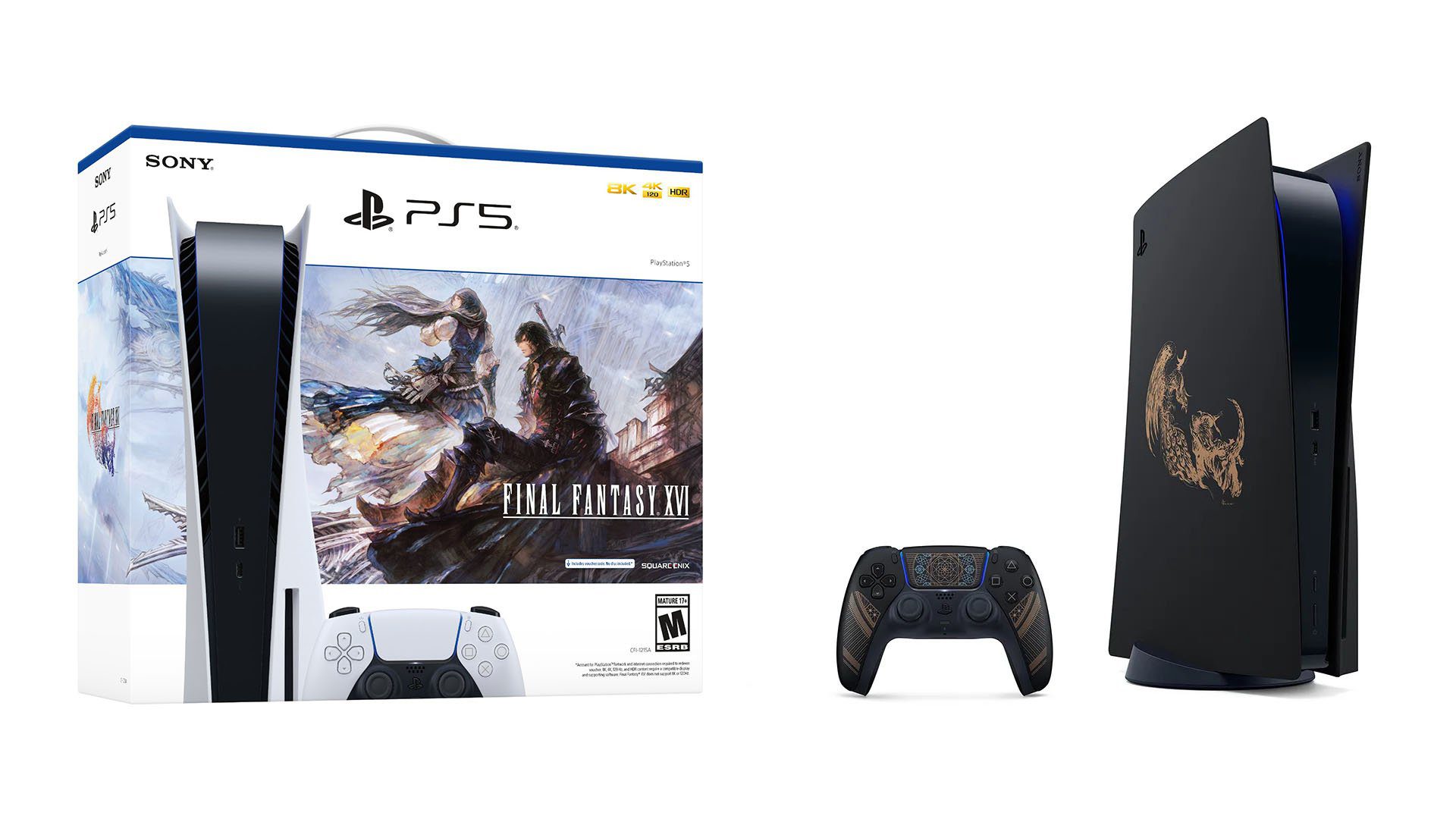 Annonce du pack PS5 Final Fantasy XVI, manette sans fil DualSense en édition limitée et coque de console annoncée    
