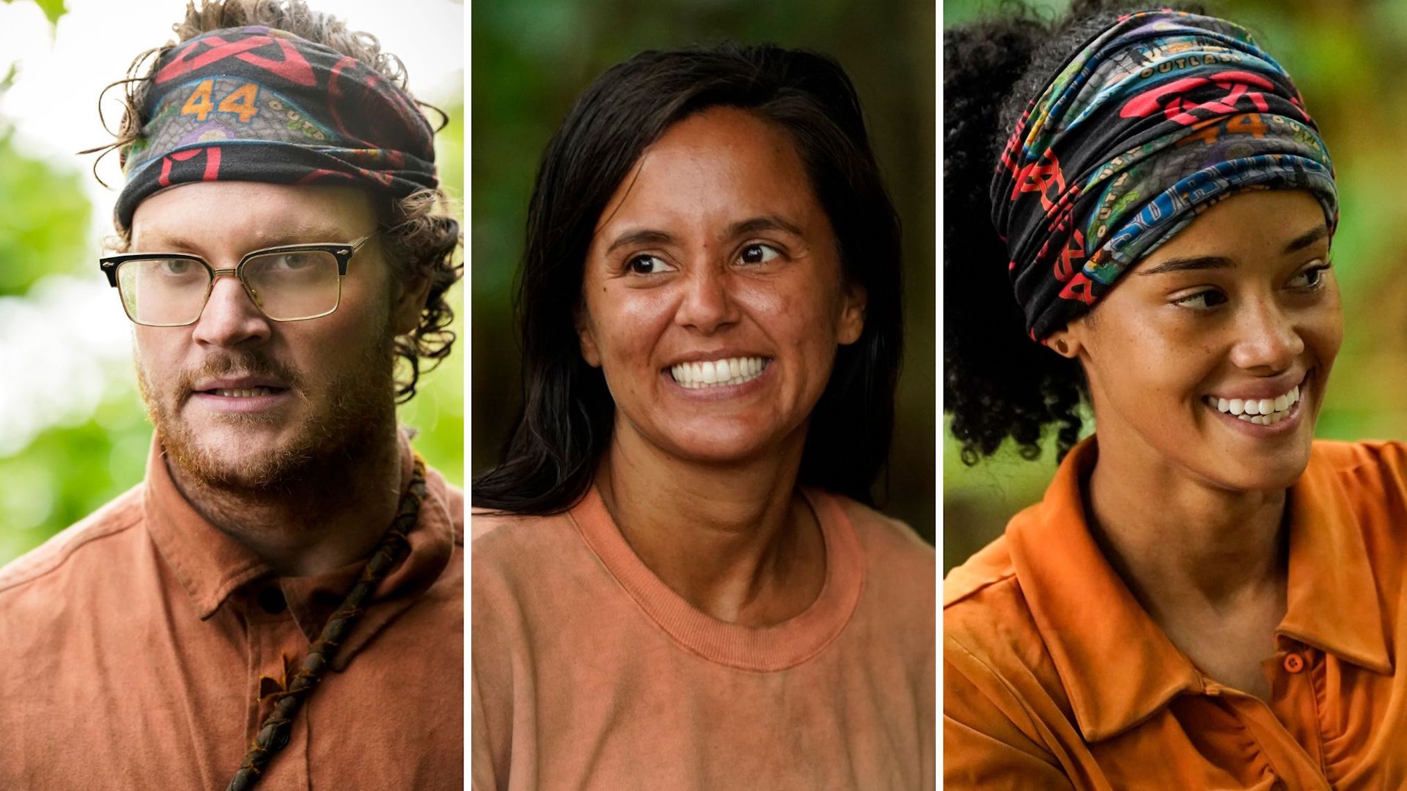 Kane (L), Jaime (C) et Lauren (R) dans 'Survivor' Saison 44 Episode 9