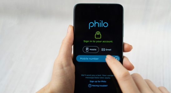 Philo application on a smartphone in female hand.