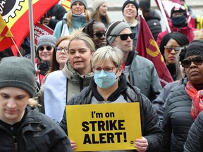 Un rassemblement de l'AFPC à Ottawa le 31 mars 2023.