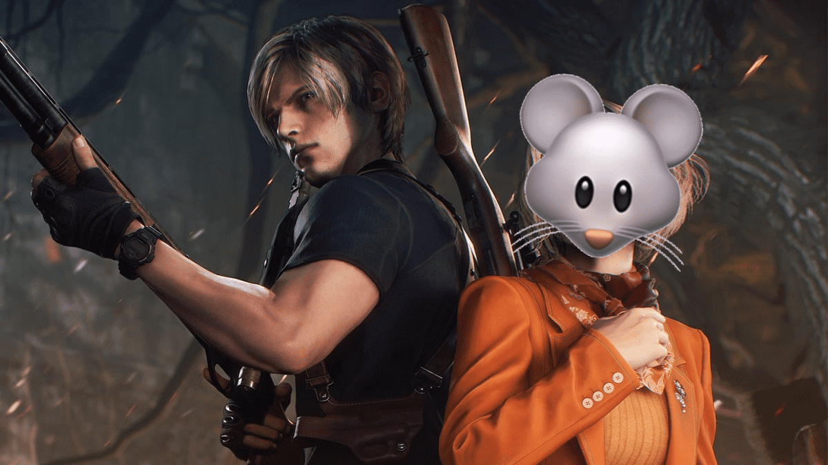 Ashley and Leon from Resident Evil 4 remake stand side-by-side, Ashley