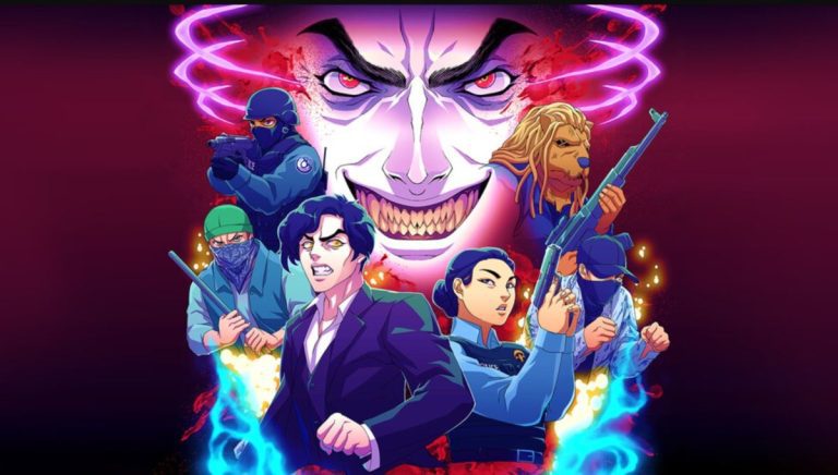 Renfield splash image with characters arrayed under dracula