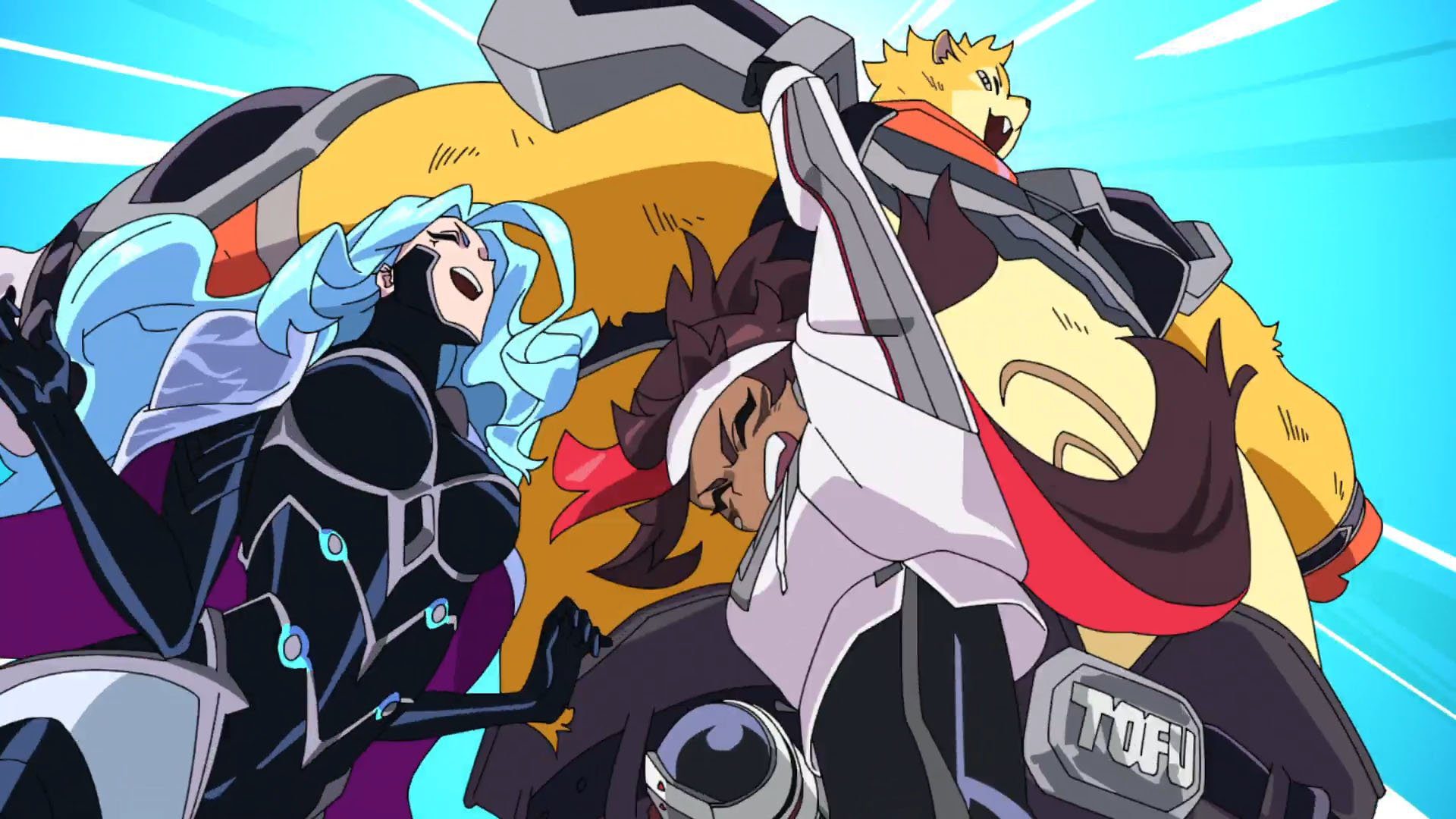 Clip d'ouverture d'Omega Strikers, animé par Studio TRIGGER    
