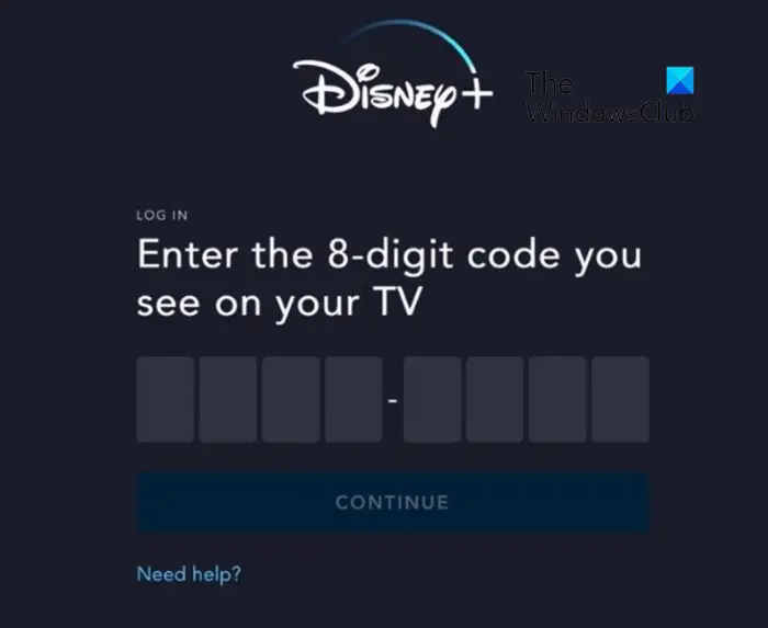 Comment entrer le code de connexion/début à 8 chiffres de Disneyplus.com