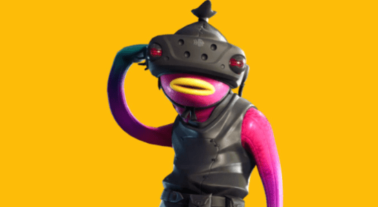 fishstick wearing a weird helmet.