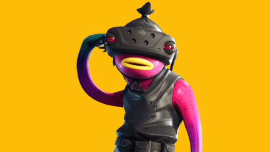 fishstick wearing a weird helmet.