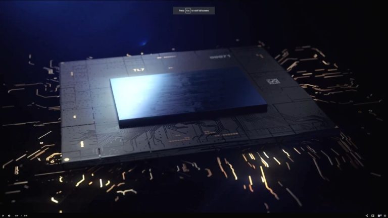 Shot of the Arc Alchemist GPU from the reveal video.