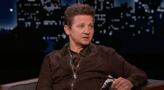 Jeremy Renner doing panel on the Jimmy Kimmel Live show.