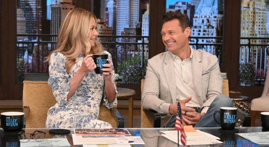 Kelly Ripa and Ryan Seacrest on Live with Kelly and Ryan.