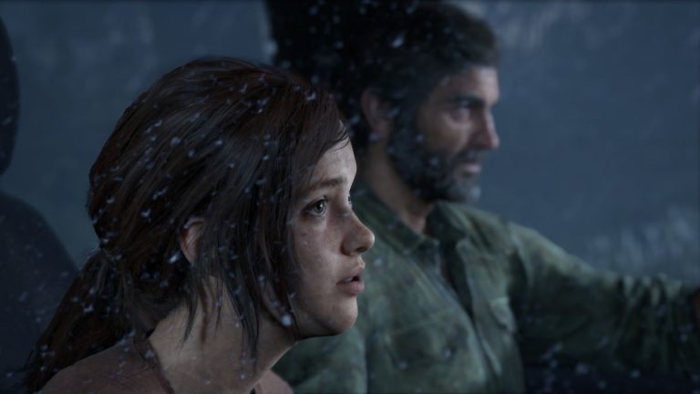 Joel and Ellie in a car