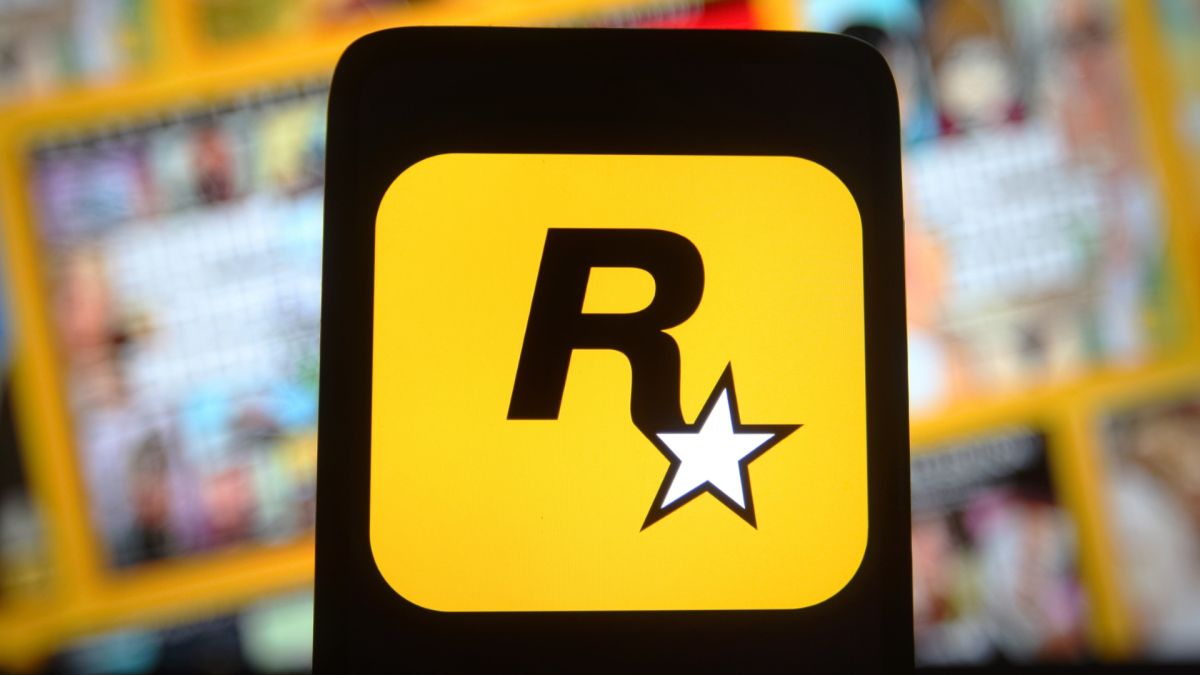 The Rockstar logo on a smartphone