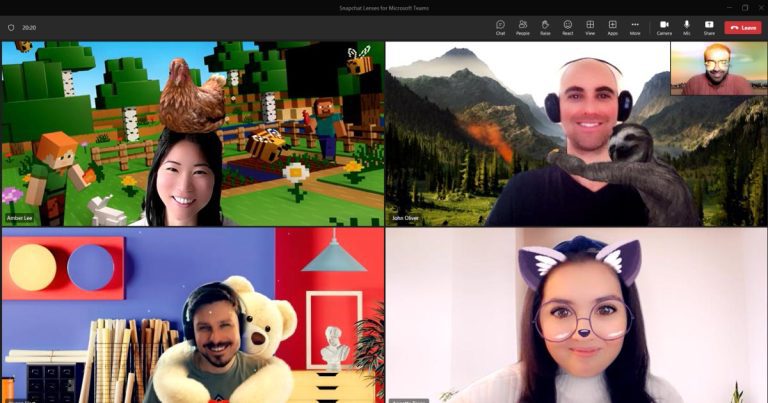 Microsoft Teams ajoute les Snapchat AR Lenses aux chats vidéo