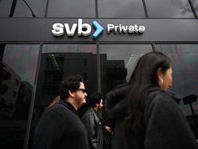 Une succursale de la Silicon Valley Bank à Santa Monica, en Californie.