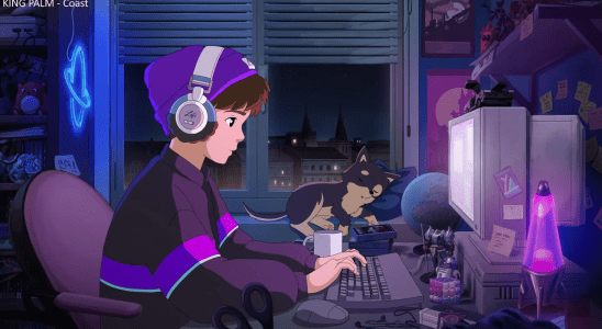 Relaxing Music Stream Lofi Girl vient de présenter un nouvel ami: Synthwave Boy