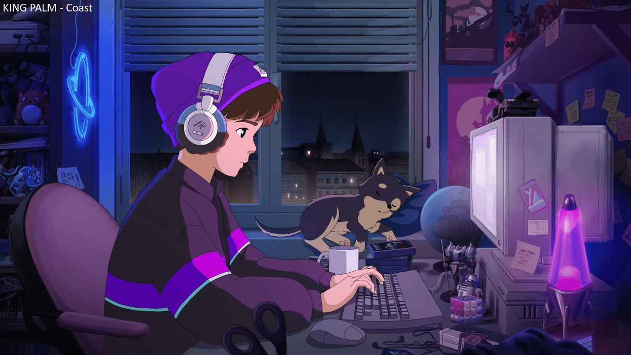 Relaxing Music Stream Lofi Girl vient de présenter un nouvel ami: Synthwave Boy
