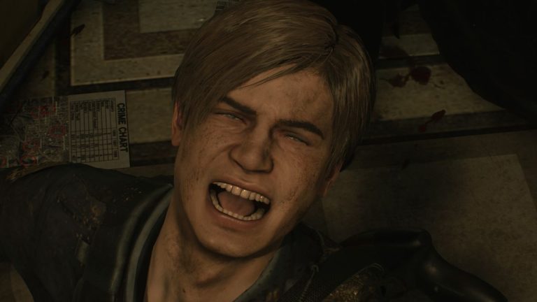 Leon screaming RE2 Remake