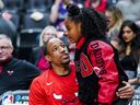 Diar DeRozan a pu être vu – et entendu – crier tout au long du match à chaque fois que les Raptors tiraient un coup franc.