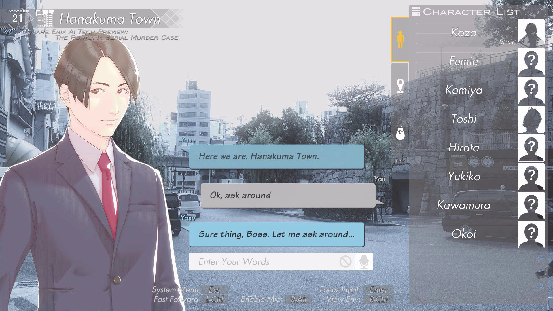 Square Enix AI Tech Preview : L'affaire Portopia Serial Murder annoncée pour PC    
