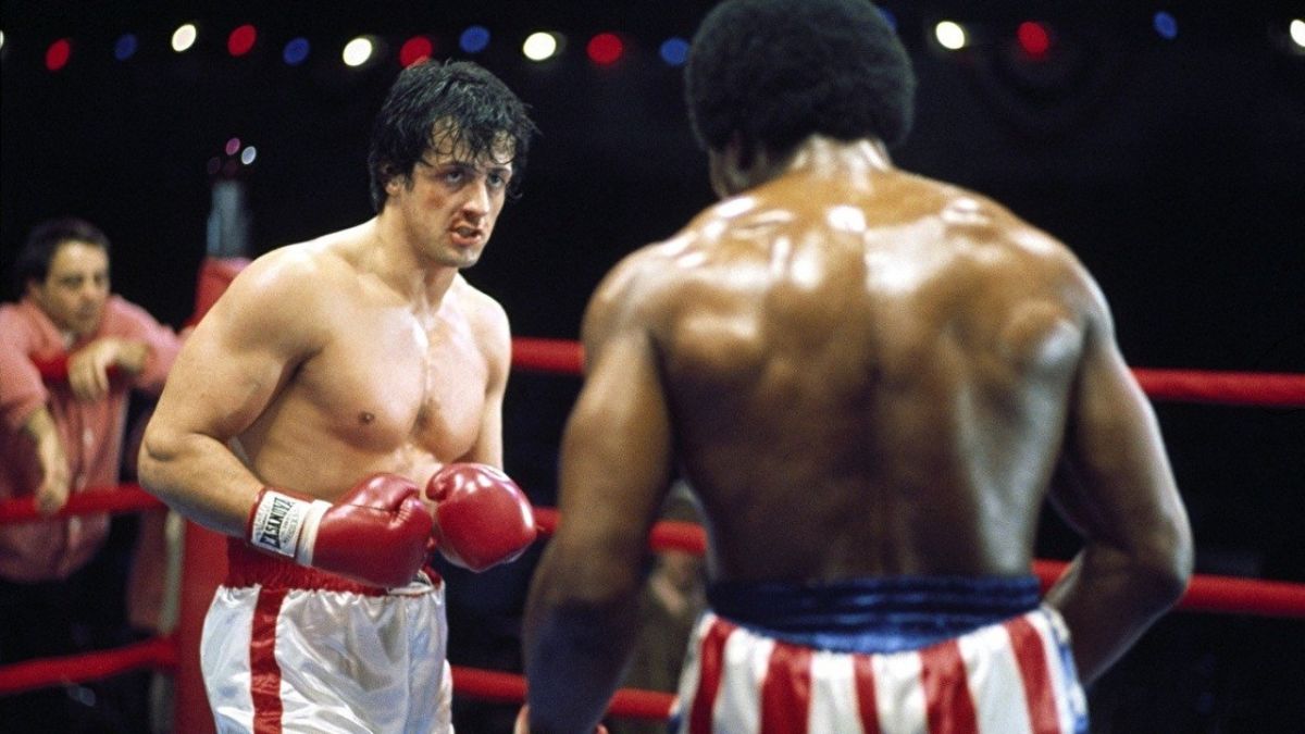 Sylvester Stallone and Carl Weathers in Rocky